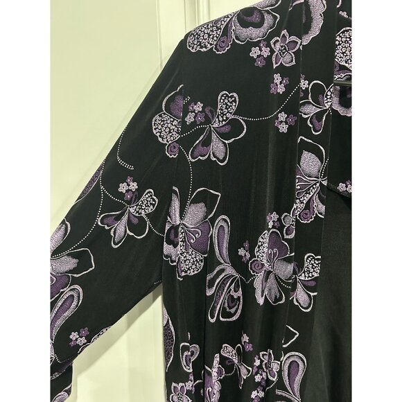 R&M Richards Black Purple Petite Floral Whimsigoth Fairycore Jacket Size 16WP - Picture 4 of 7